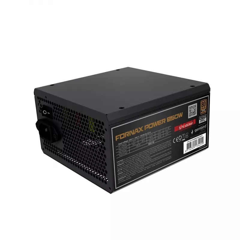 Gembird CCC-PSUBRONZE-850W Power supply unit Fornax Power 850W active PFC 12cm fan 80+Bronze color box