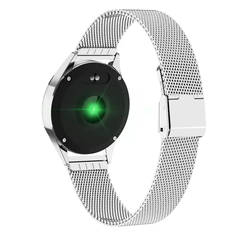 Smartwatch ORO-MED ORO-SMART CRYSTAL SILVER — round metal housing, LCD 240×198, 1.04 inch display, Bluetooth 4.0, waterproof, 120 mAh battery