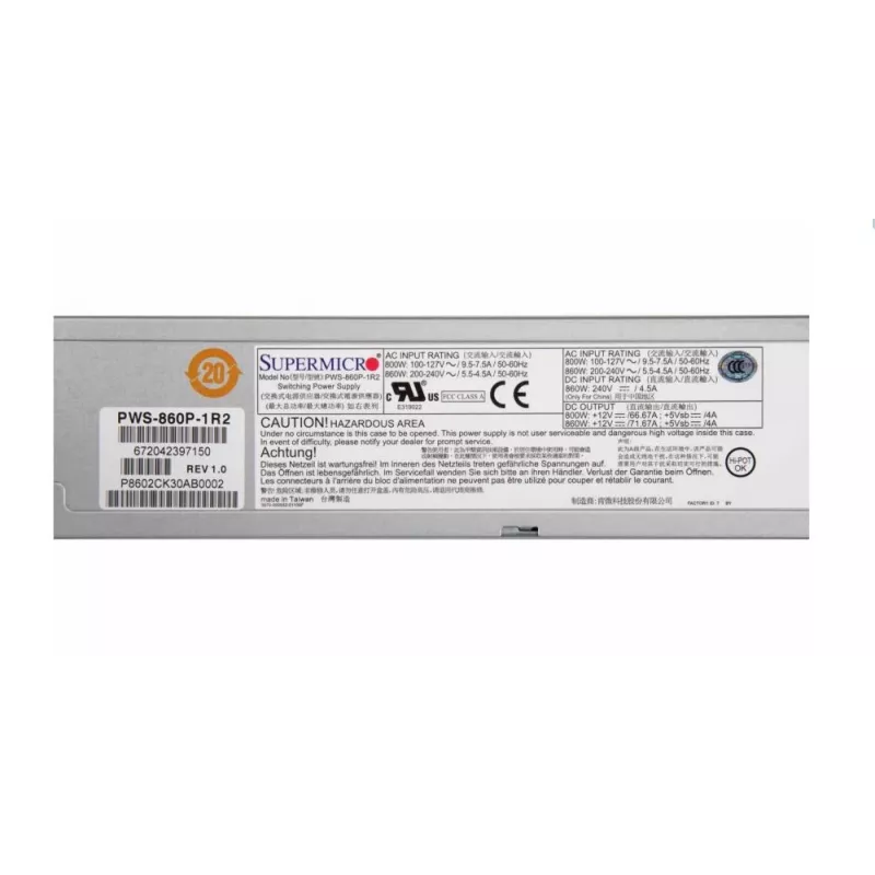 Server Accessory Psu 860W REDUNDANT/PWS-860P-1R2 Supermicro