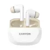 Headphones CANYON HEXAGON 7 TWS ANC+ENC Wireless Charge White Beige