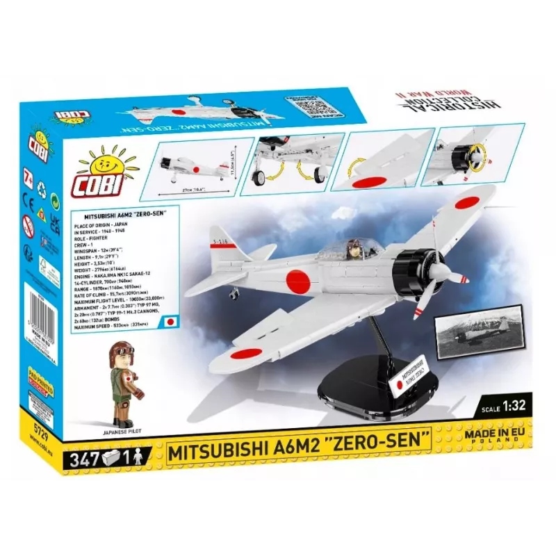 Building set Cobi Mitsubishi A6M2 “Zero-Sen” — 347 pieces, recommended age 3+