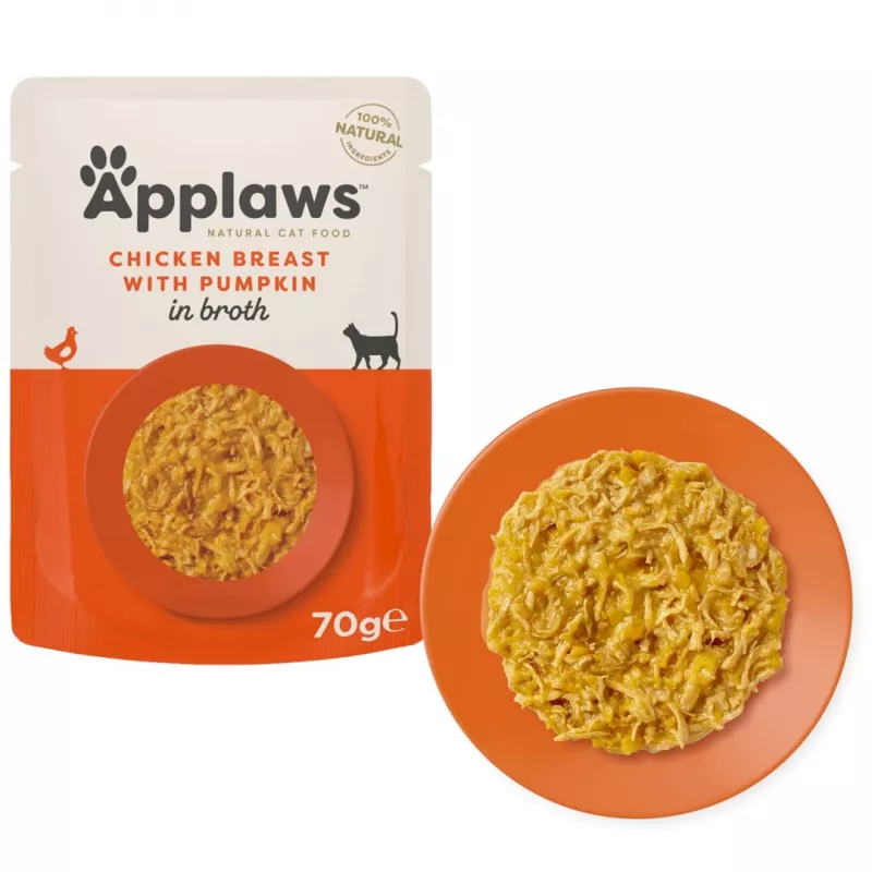 Applaws Chicken Breast with Pumpkin in Broth Wet Cat Food, 70 g