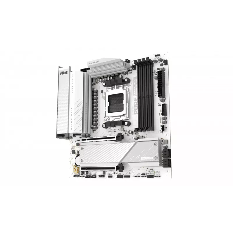 Motherboard Sapphire PURE B850M WIFI Micro ATX — AMD B850, Socket AM5, DDR5 up to 8000 MHz, 4 DIMM, Wi‑Fi 6, 2.5Gb LAN, 2× M.2, PCIe 5.0 x16