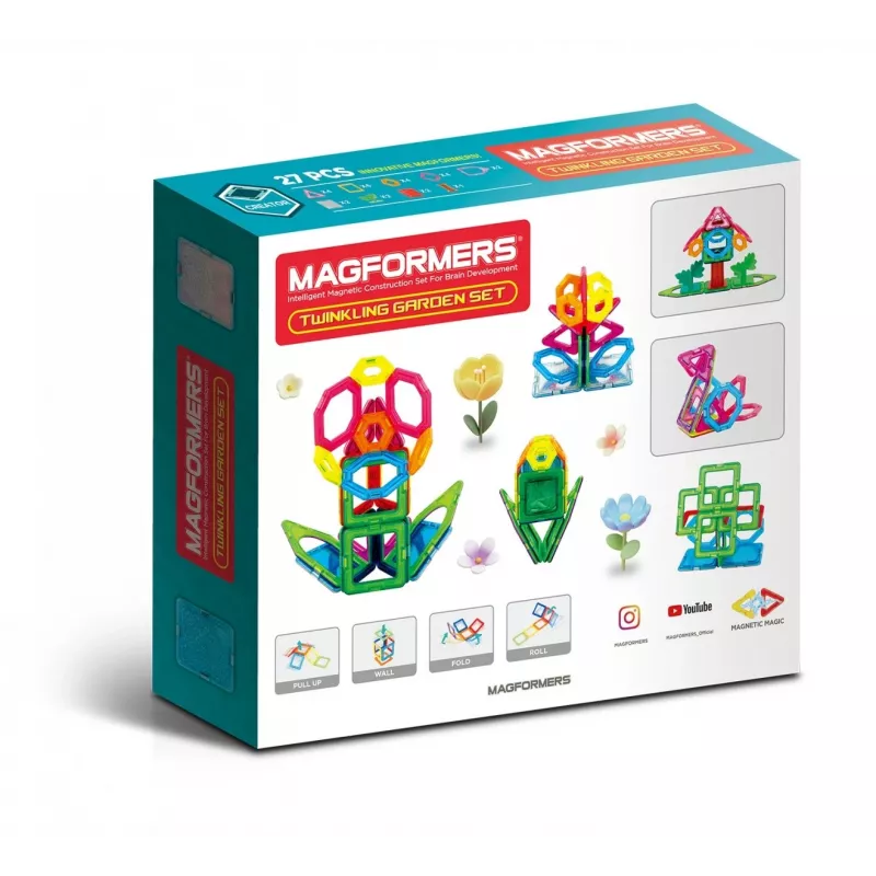 Magnetic construction set MAGFORMERS Twinkling Garden — 27 pieces, magnetic building tiles