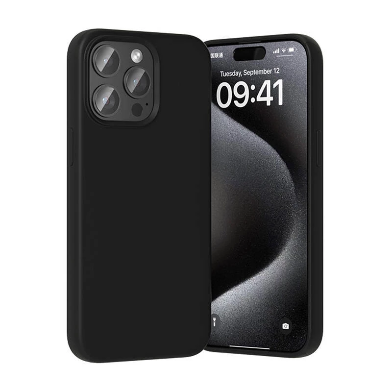 Protective silicone case Vention KUFB0-40 for iPhone 15 Pro Max — black soft-touch cover