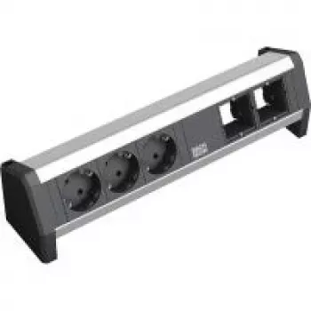 Power Extension Bachmann 3x Schuko 2x GST18 Black Silver