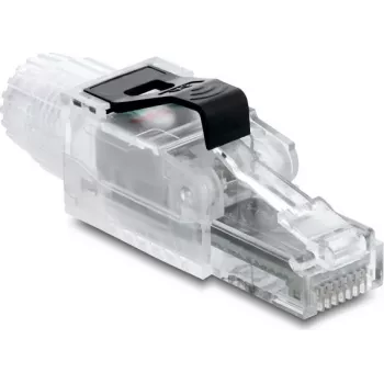 DELOCK RJ45 plug field-terminable Cat.6A unshielded transparent/black (91127)