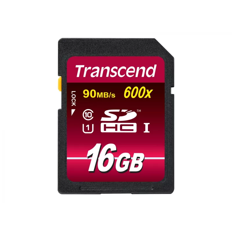 Flash Memory Transcend 16GB SDHC Class 10 UHS-I 600x TS16GSDHC10U1
