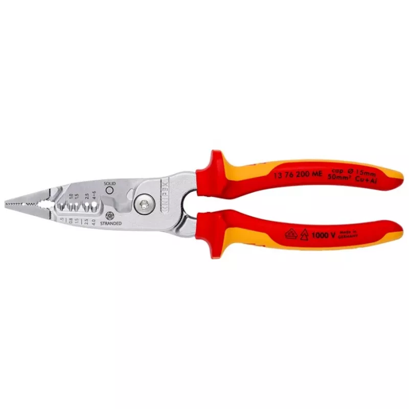 Cable stripper Knipex 13 76 200 ME 6 mm stripping capacity Red Stainless steel Yellow