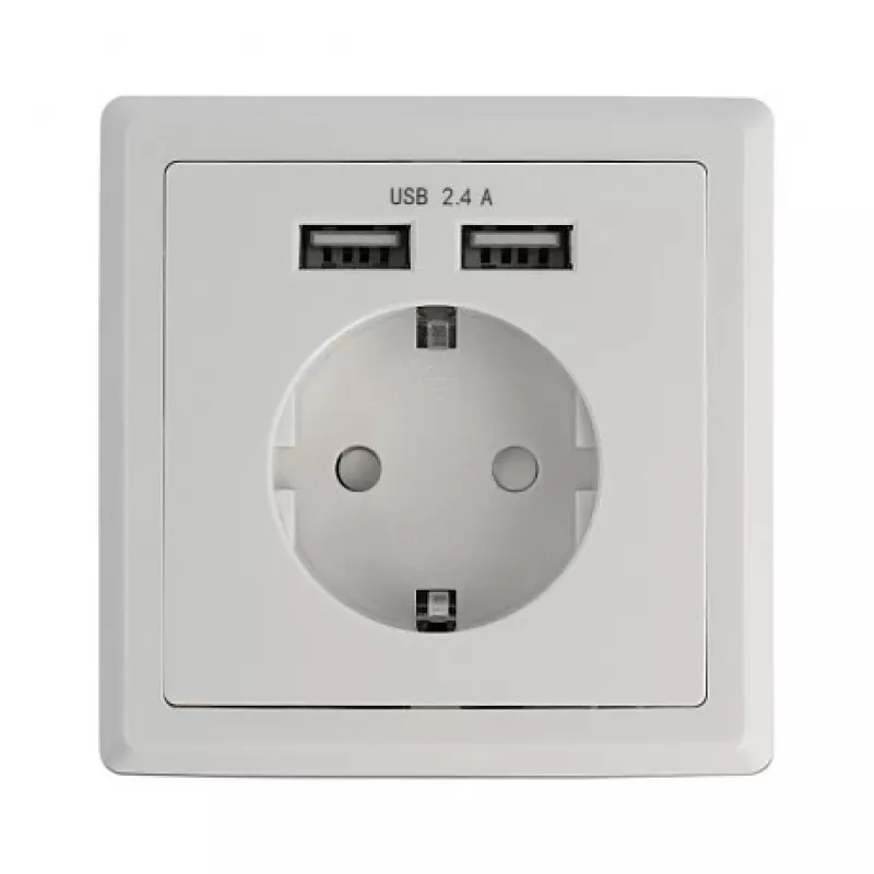 Socket outlet CEE 7/3 + USB DeLOCK 11471