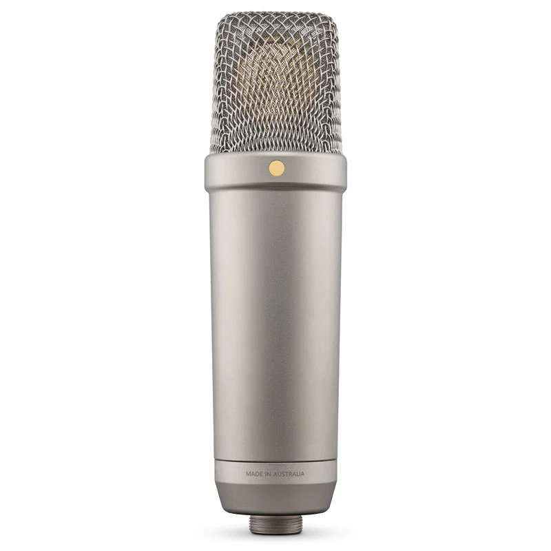 Studio condenser microphone RØDE NT1‑A 5th Gen — cardioid, XLR/USB, 24/32‑bit, up to 192 kHz, max SPL 142 dB, silver