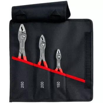Knipex roll-up bag TwinGrip front gripping pliers set, 3-piece, lengths 150/200/250 mm, red