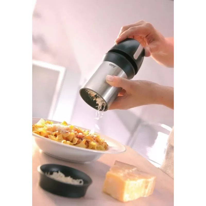 Manual grater spiralizer GEFU 34680, plastic, dishwasher-safe, 161×83×83 mm, black