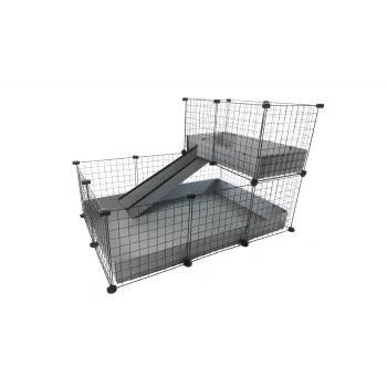 C&C modular pet cage one-storey 3x2 with loft and ramp