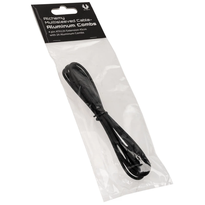 BitFenix Alchemy 4-Pin-ATX12V-Extension Cable, 45 cm, sleeved - black