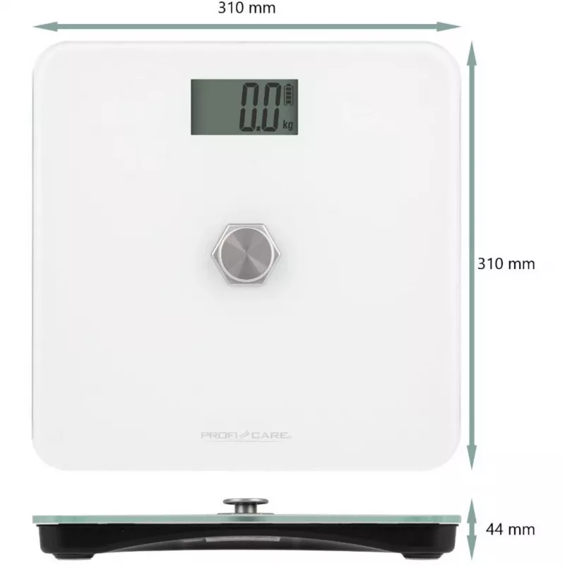 Electronic personal scale Profi-Care PC-PW 3112 — 180 kg capacity, 100 g accuracy, 310×310×44 mm, LCD display