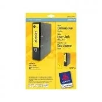 Binder Labels Avery L4769-20 Yellow 192 x 61mm