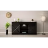 Chest of drawers 160x80x35 GRANERO black/black gloss