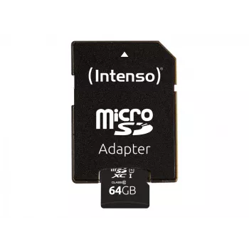Intenso Performance - Flash Memory Card (microSDXC-an-SD-Adapter inbegriffen) - 64GB - UHS-I U1 / Class10 - microSDXC UHS-I (3424490)