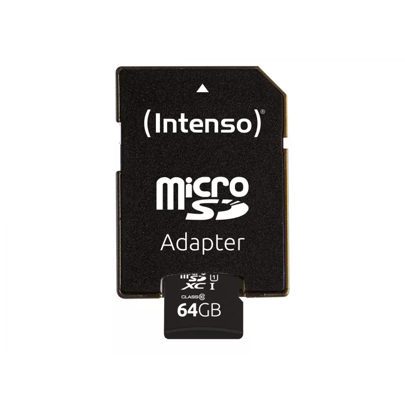 Intenso Performance - Flash Memory Card (microSDXC-an-SD-Adapter inbegriffen) - 64GB - UHS-I U1 / Class10 - microSDXC UHS-I (3424490)