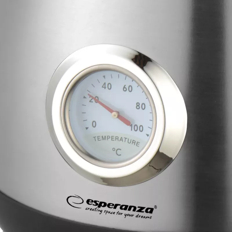 Electric kettle ESPERANZA EKK029 — 1.7 L, 2200 W, stainless steel and black plastic