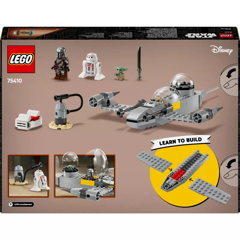LEGO Star Wars set 75410 N-1 Starfighter model with 92 pieces, minifigures Mando and Grogu
