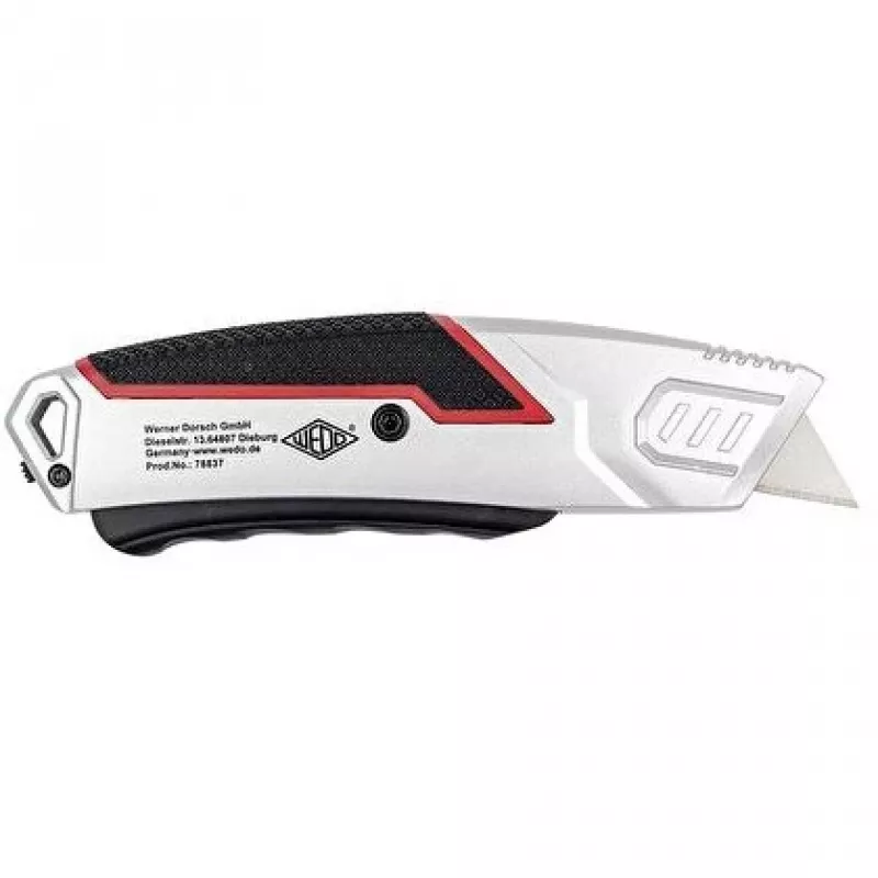 Utility Knife Wedo 78 837 Black Red Silver Snap-off Blade 60mm Width 166mm Length