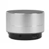 Manhattan Metallic Bluetooth Speaker, Splashproof, Range 10m, microSD card reader, Aux 3.5mm connector, USB-A charging cable included (5V charging), Silver, Three Years Warranty