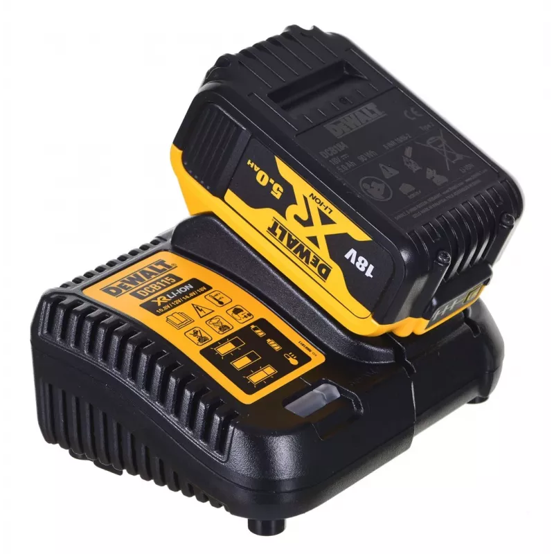 Power tool combo kit DeWALT DCK2080P2T-QW — 18V Li‑Ion 5Ah (2x), DCG405 grinder, drill/driver, M14 sanding disc thread, carry case