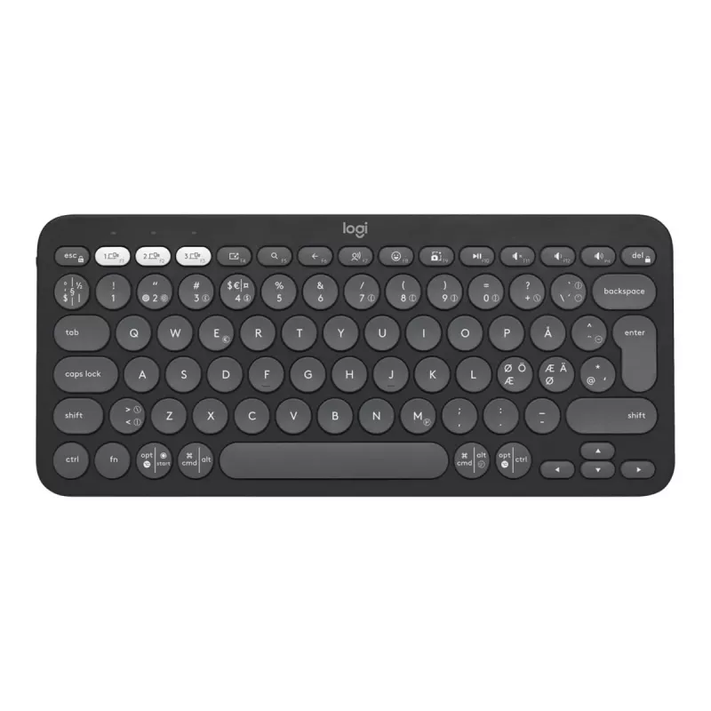 Logitech Pebble Keys 2 K380s - Keyboard - Wireless - Bluetooth LE - QWERTY - Nordic (Danish/Finnish/Norwegian/Swedish) - tonal graphite (920-011879)
