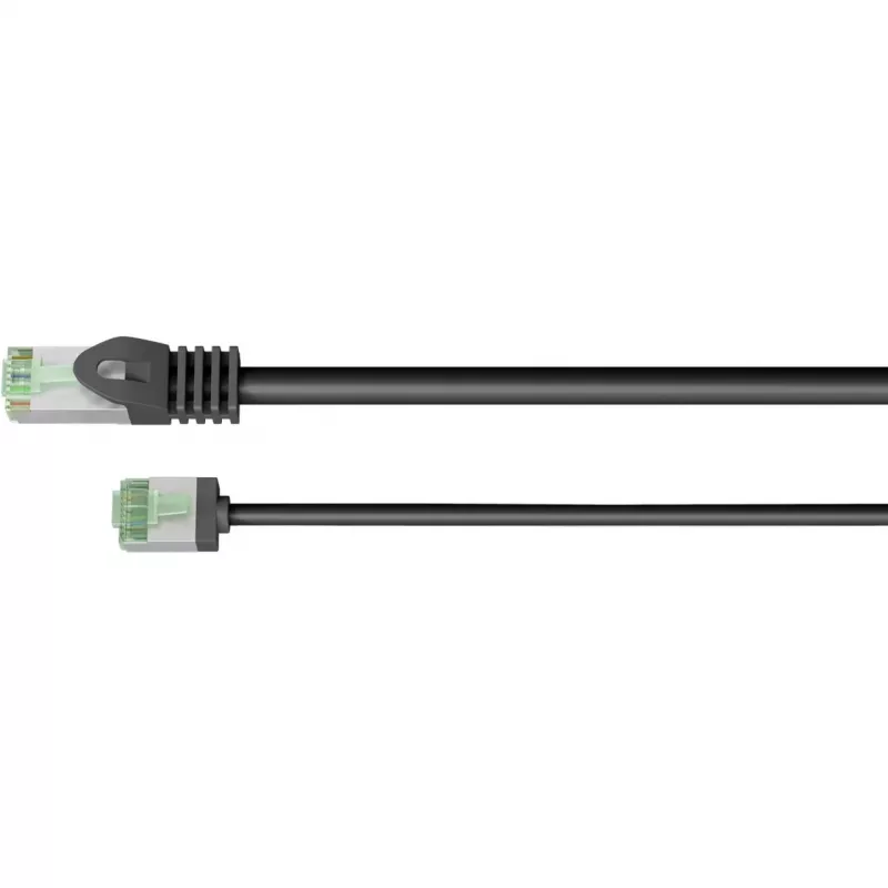 Goobay Ultra-Flexible CAT 8.1 Patch Cable slim U/FTP black - extra-short plug 99.9% (74354)