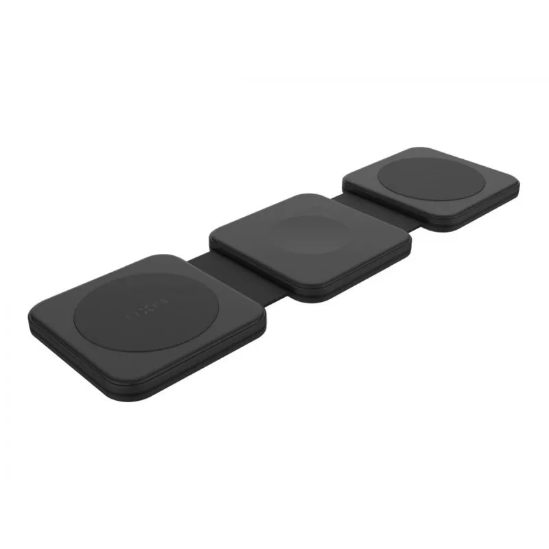Wireless foldable charger FIXED FIXFLE-SA-BK 3‑in‑1 for Samsung — compact portable charger for phone, earbuds, wearables