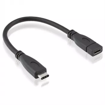 Roline - USB-Extension Cable - USB-C (M) to USB-C (W) - USB 3.1 - 15 cm - Black