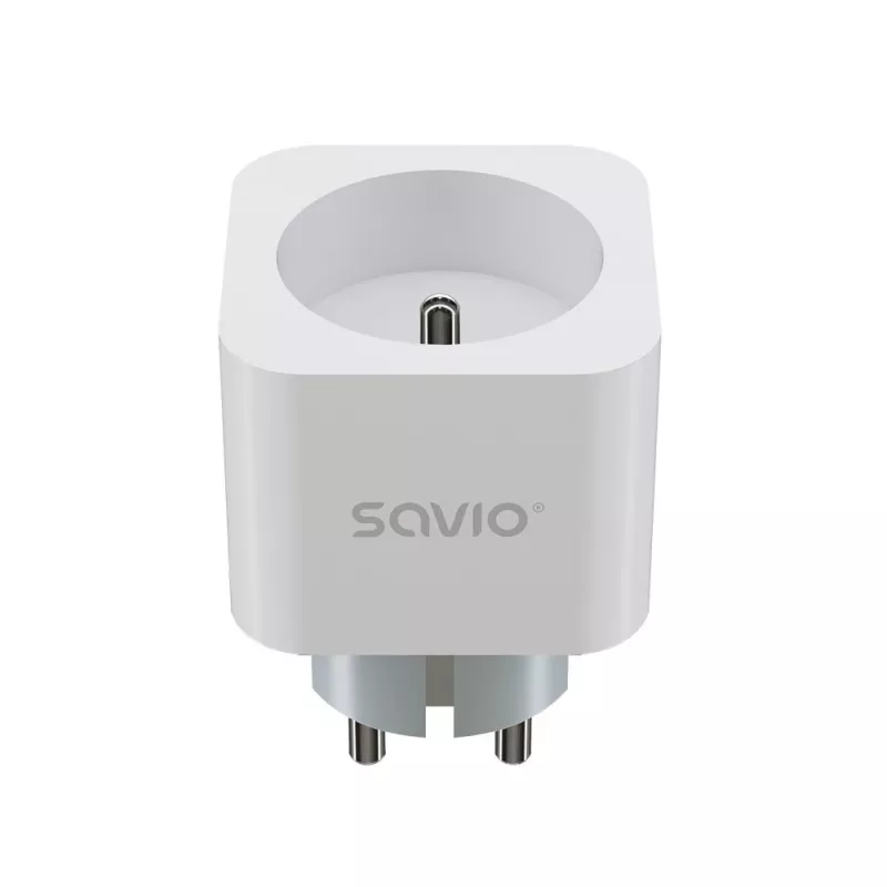 Smart socket SAVIO AS-01 16A Wi‑Fi 2.4 GHz, Type E/F plug, 220–240V, 3680W, white