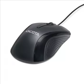 DICOTA - Mouse - right- and left-handed - Laser - 3 Buttons - Wired - USB - Black (D32011)