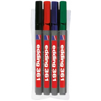 Marker Edding 361 4 pc(s) Fibre tip Black Blue Green Red