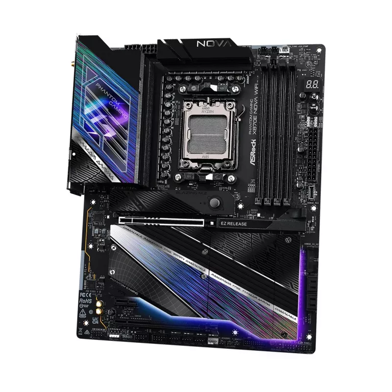 Motherboard ASRock X870 NOVA WIFI — AMD X870, Socket AM5, ATX, 4× DIMM DDR5, 256GB, Wi‑Fi 6E, 2.5GbE