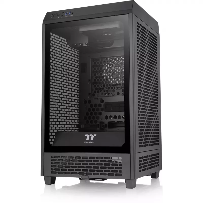 The Tower 200 , Tower-Enclosure black, Tempered Glass