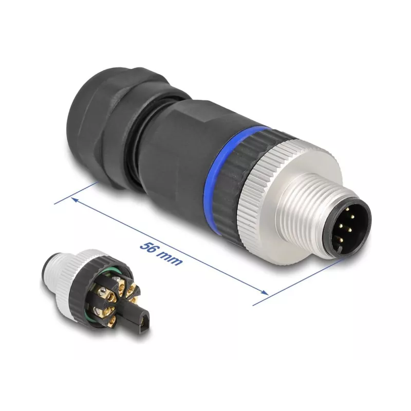 DeLOCK M12 Connector A-coded 8 pin male screw connection