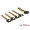 SATA Cable DeLOCK 60157 0.3m SATA 15-pin 4 x SATA 15-pin Multicolour