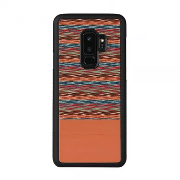 Smartphone case man and wood for Samsung Galaxy S9 Plus — brown check with black trim