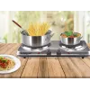 Beper 90.825 Stainless Steel Cooking Surface, 2 Zones, Manual Control