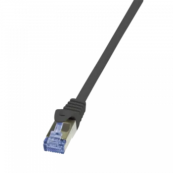 LogiLink PrimeLine - Patch-Cable - RJ-45 (M) to RJ-45 (M) - 50 cm - SFTP, PiMF -Cat.7 Raw Cable - Halogen-Free, Moulded, Snagless - Black