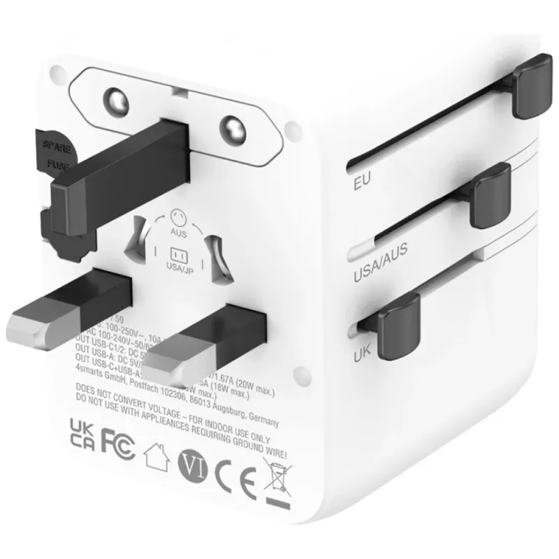 Travel adapter 20W GaN Nomad 2xUSB-C + 1xA
