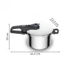Pressure cooker Tefal SECURE TRENDY 6L with stainless steel steaming basket, induction compatible