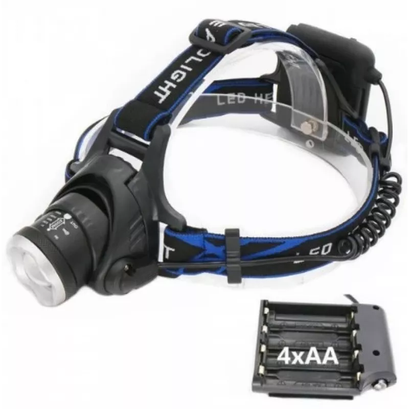 Headband flashlight ESPERANZA EOT005 — LED Cree T6, 3W, 600 lm, AA x2, aluminium housing, waterproof, shockproof, adjustable headband