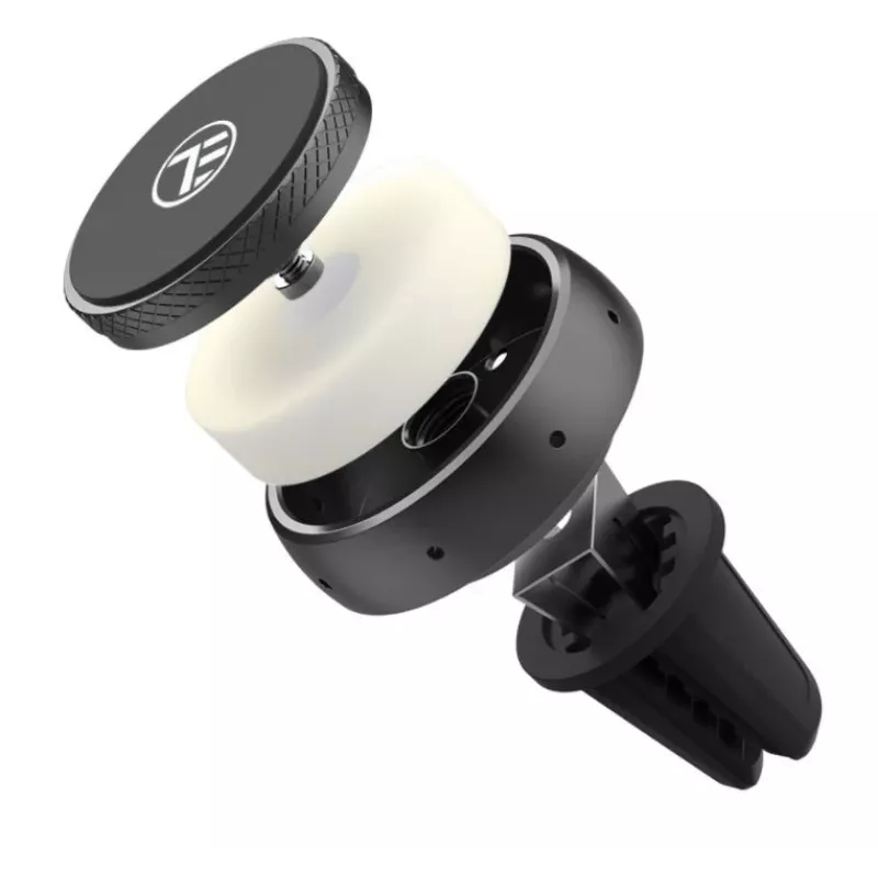 Car fragrance kit Tellur FreshDot Lemon — air vent mount, grey