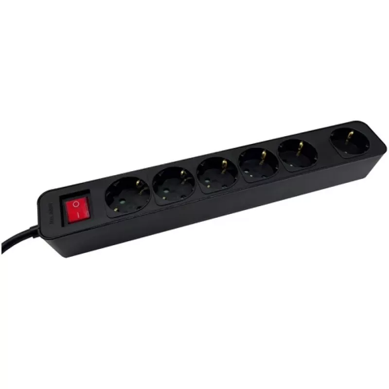 Power Extension M-Cab POW0027 3m 6 AC Outlets 16A Indoor Black