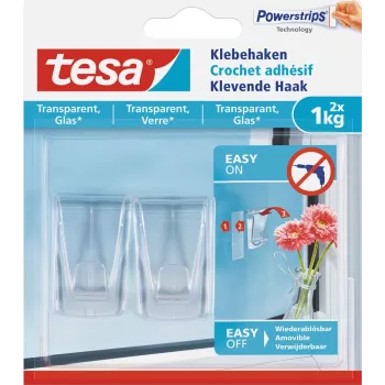 Universal hook Tesa 77735-00000 Transparent Indoor 2 pcs
