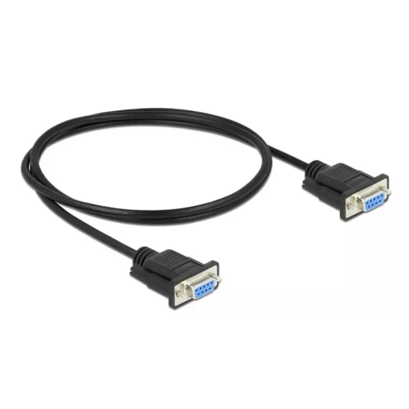 Serial Cable DeLOCK 86608 Black 1m RS-232 Sub-D9